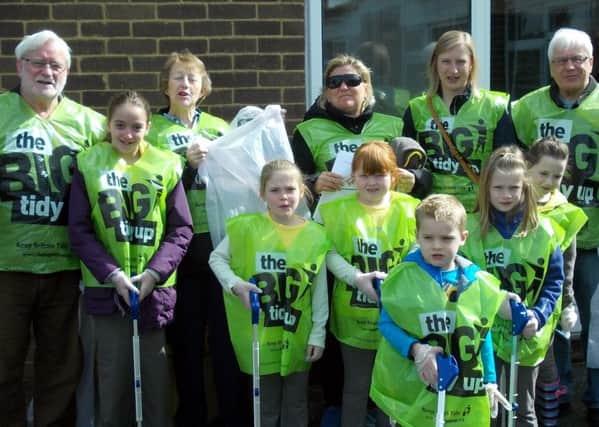 Team of helpers who took part in Stotfold's Big Tidy Up