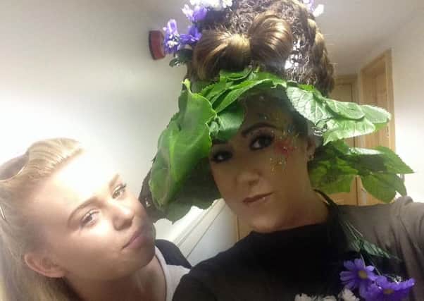 Rebecca Ford with her winning hair design, with model Sadie Dilley