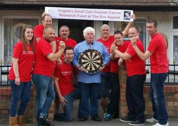 Gardeners Arms darts marathon, from left, Danielle Greenhow, Paul Papworth, Wayne Jeeves, Tony Robinson, John Young, Chris Hermit (Licensee), Keith Gillard, Scott Adderley, Alan Price and Malcolm Fage.
( not pictured are players Ken and Steve Barker).