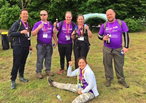 Ridgeway walkers, from left, Dave Castle, Lee Rowles, Nick Goodwin, Sophie Claus, Jon Gillon, Ping Goodwin, front.