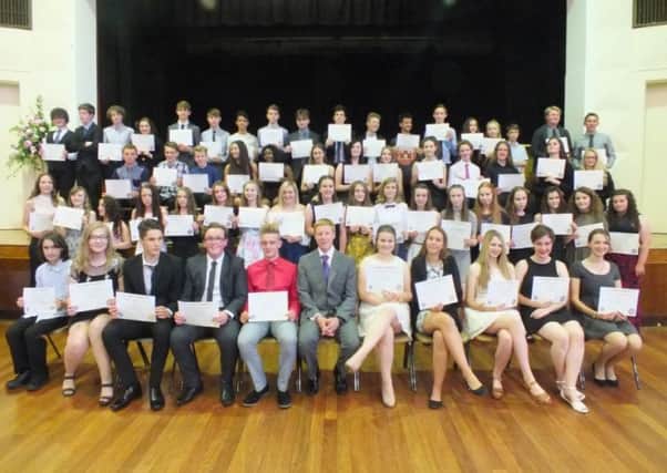 Stratton Upper year 10 students with awards