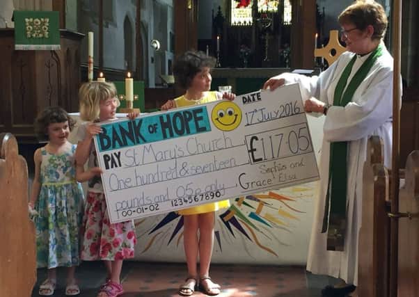 Hope cheque for St Mary's Church, Potton