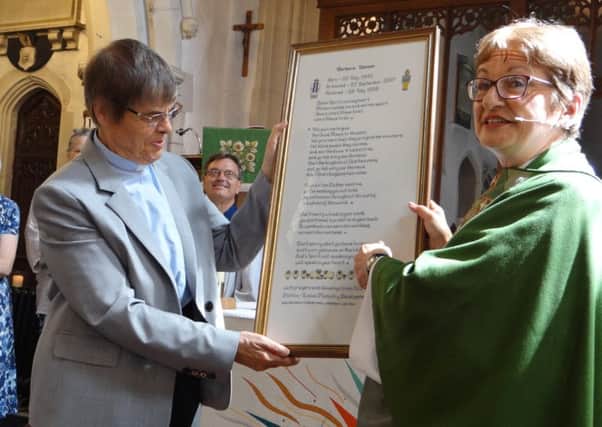 Rev Barabra Johnson with St Mary's Rector, the Rev Gill Smith
