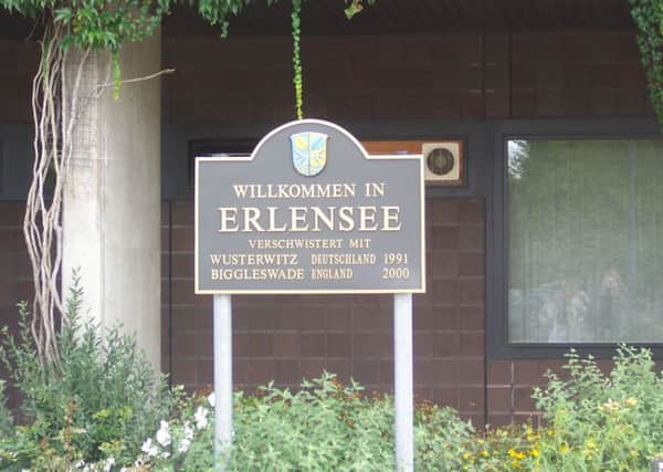 Erlensee sign - Biggleswade's twin town in Germany