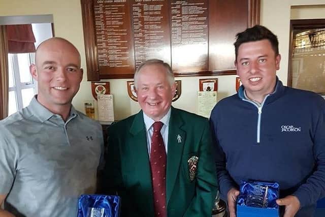 John O'Gaunt Swansong Runners Up: Ben Stephens and George Billings with Club Captain Richard Aubigne centre. PNL-170329-150407002