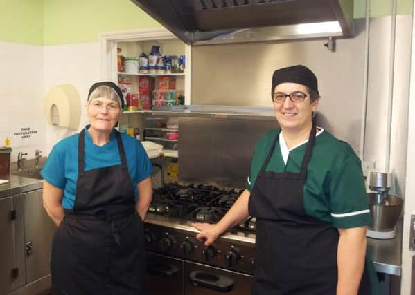 Linda Millard, left and Frances Greenhow at St John's Hospice kitchen