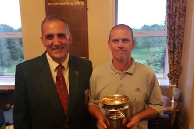 John O'Gaunt GC Seniors Championship Winner: Dave Wilsher, Club Captain with Neil Brown, winner. PNL-170706-124202002