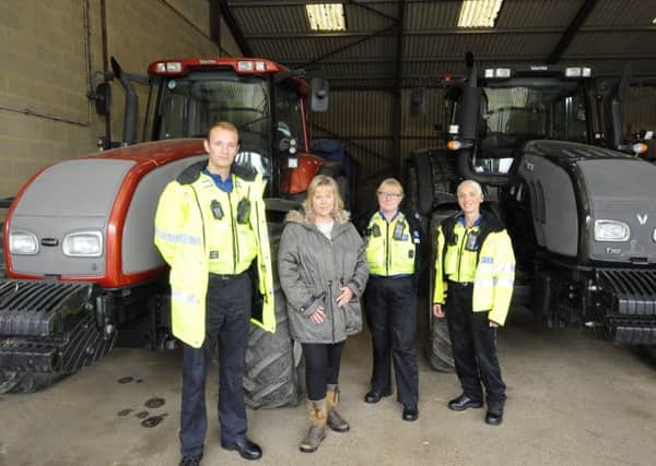 PCSOs Ben Oxley, Lynne Wells and Giovanna Traetto with PCC Kathryn Holloway